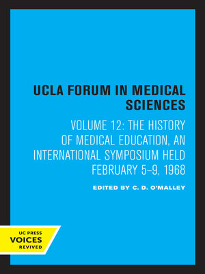 cover image of The History of Medical Education
